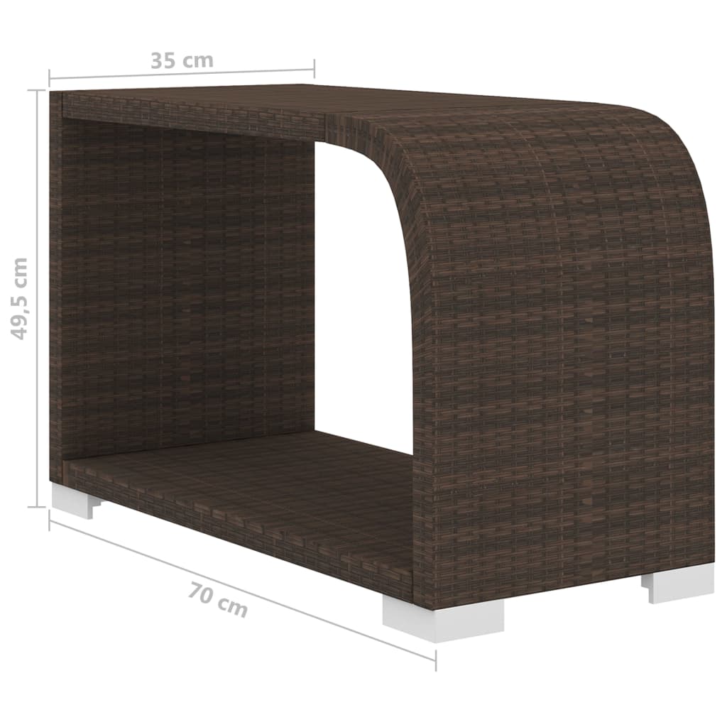 8-delige Loungeset met kussens poly rattan bruin