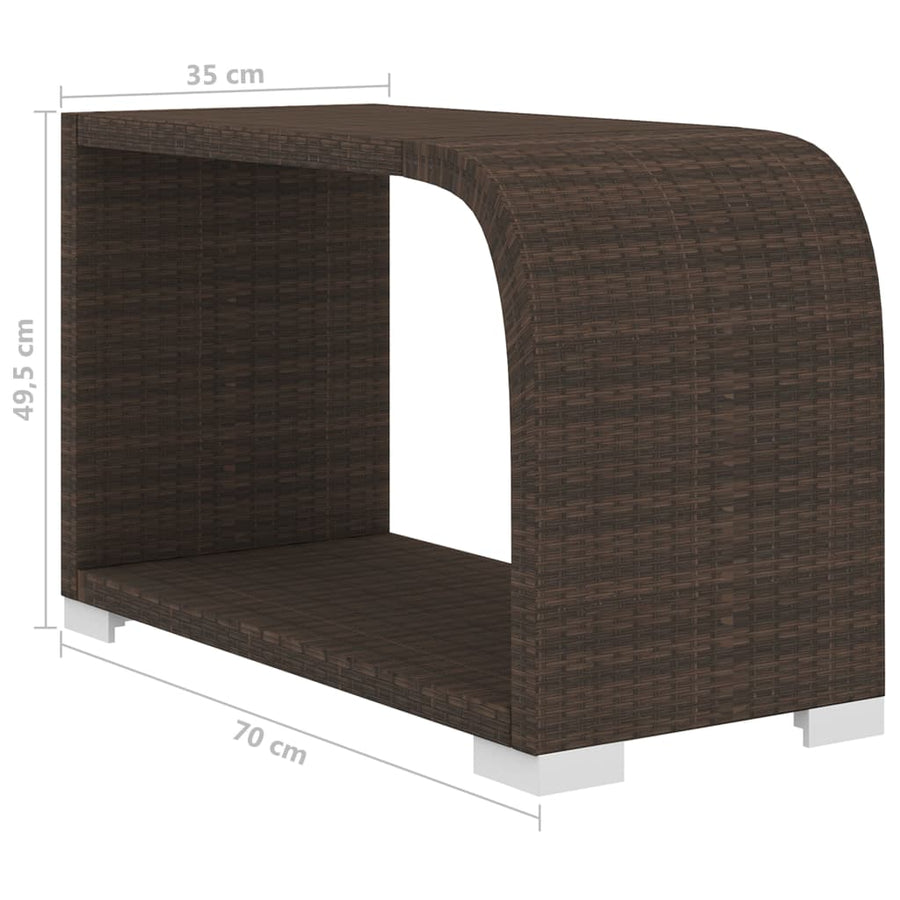 8-delige Loungeset met kussens poly rattan bruin