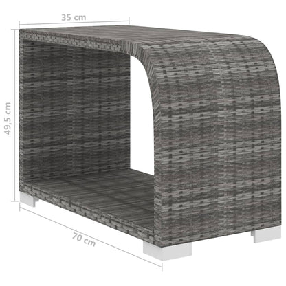 8-delige Loungeset met kussens poly rattan grijs