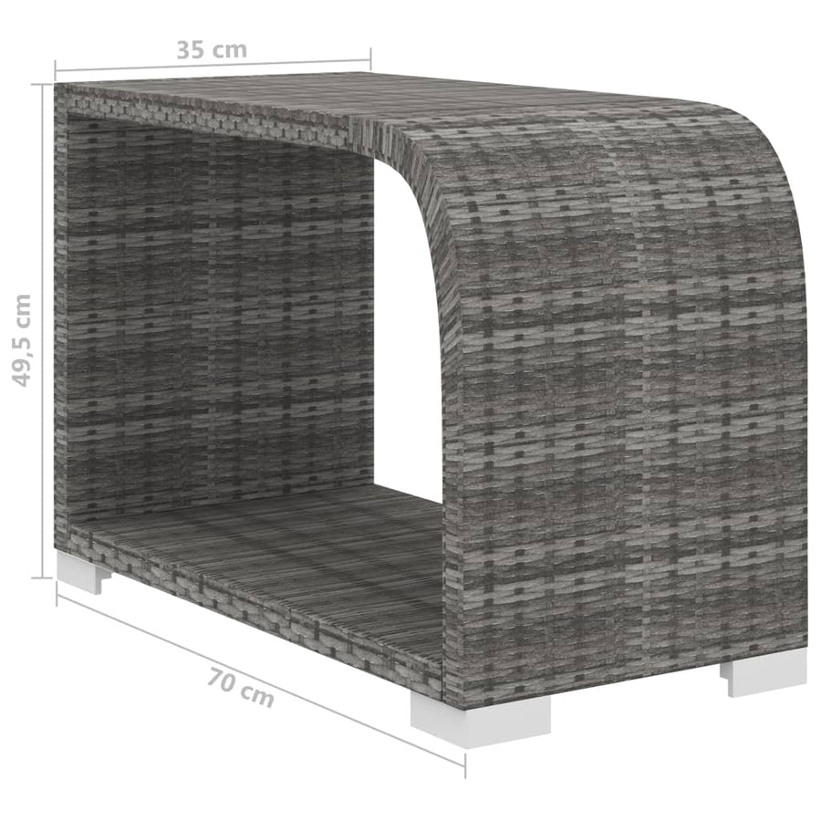 8-delige Loungeset met kussens poly rattan grijs