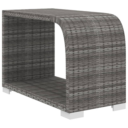 8-delige Loungeset met kussens poly rattan grijs