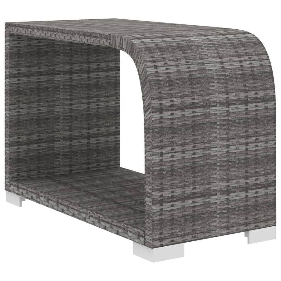8-delige Loungeset met kussens poly rattan grijs