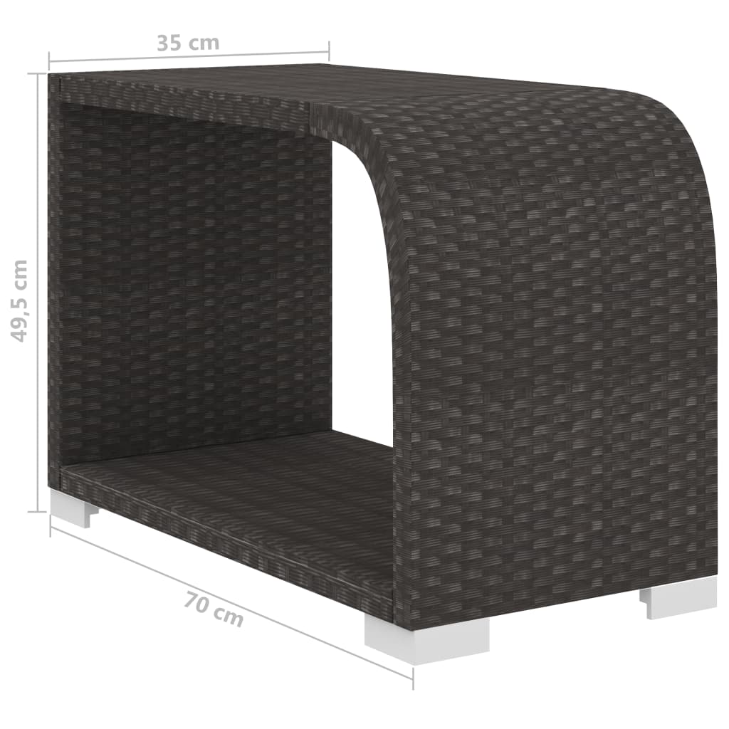 8-delige Loungeset met kussens poly rattan zwart