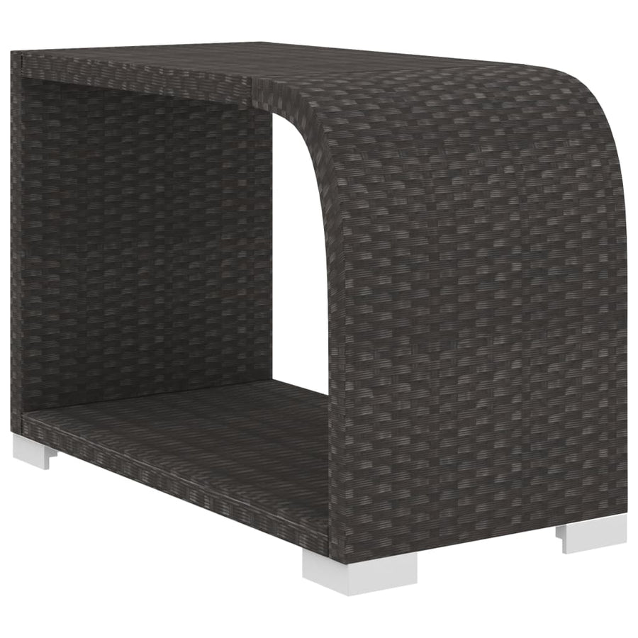8-delige Loungeset met kussens poly rattan zwart