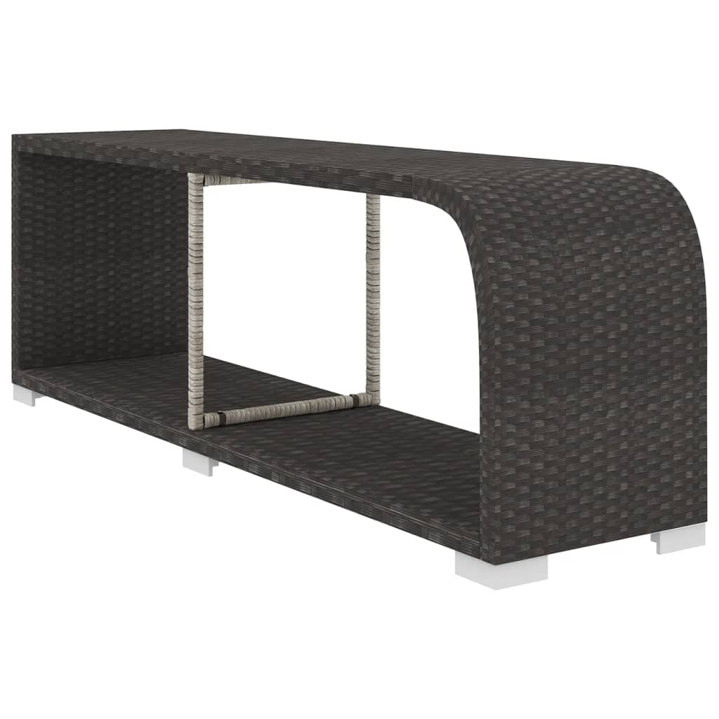 8-delige Loungeset met kussens poly rattan zwart