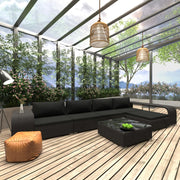 Loungeset 8-delig poly rattan zwart