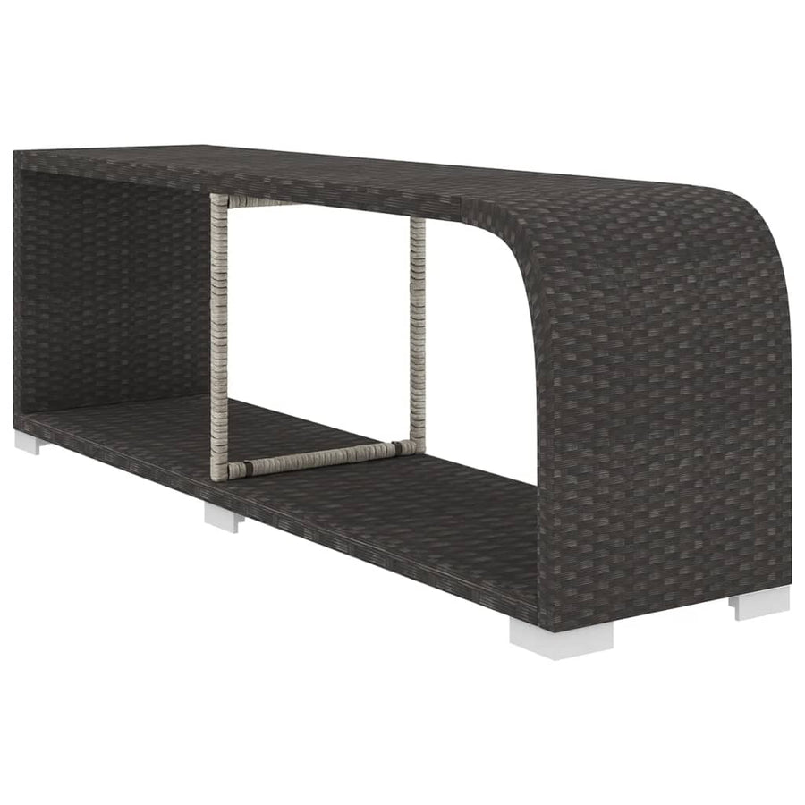 8-delige Loungeset met kussens poly rattan zwart