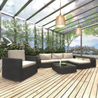 Loungeset 8-delig poly rattan zwart
