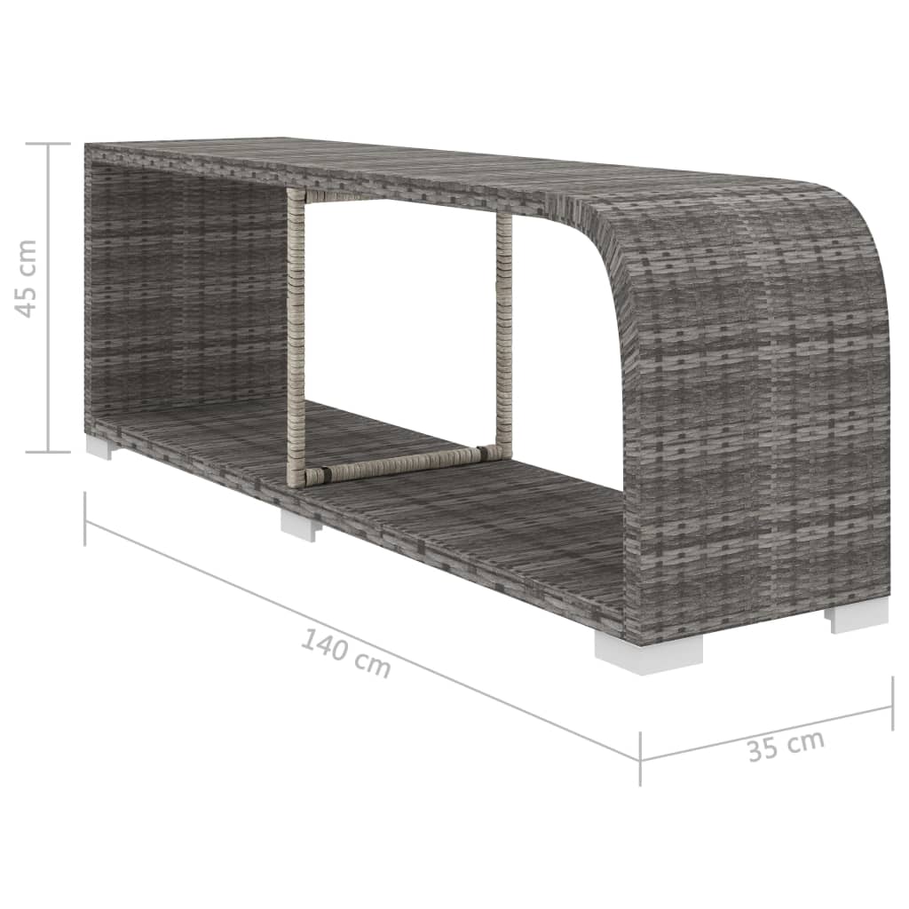 8-delige Loungeset met kussens poly rattan grijs