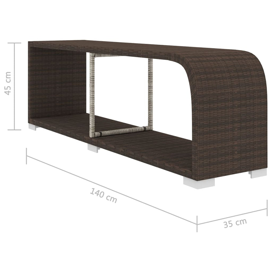 11-delige Loungeset met kussens poly rattan bruin