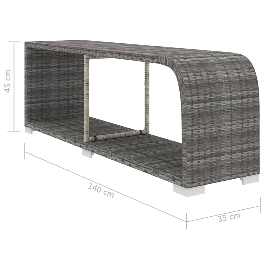 11-delige Loungeset met kussens poly rattan grijs