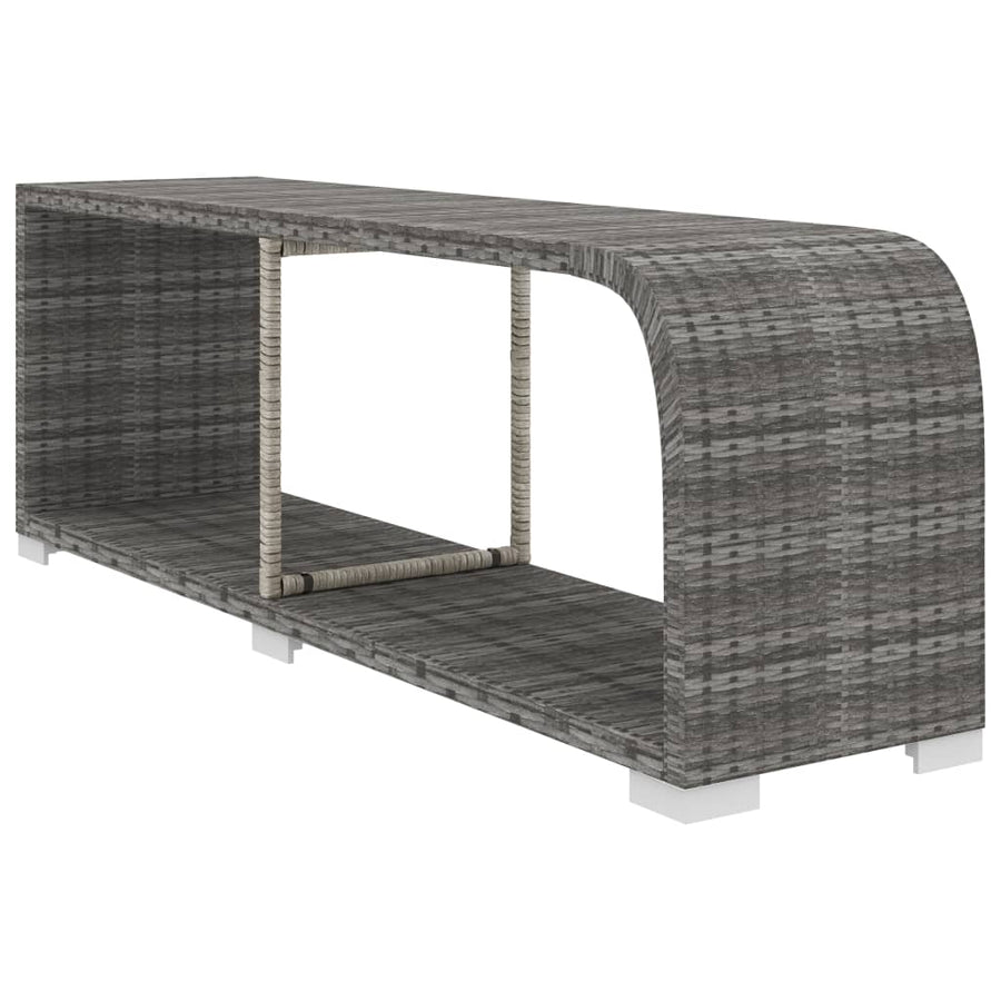 11-delige Loungeset met kussens poly rattan grijs