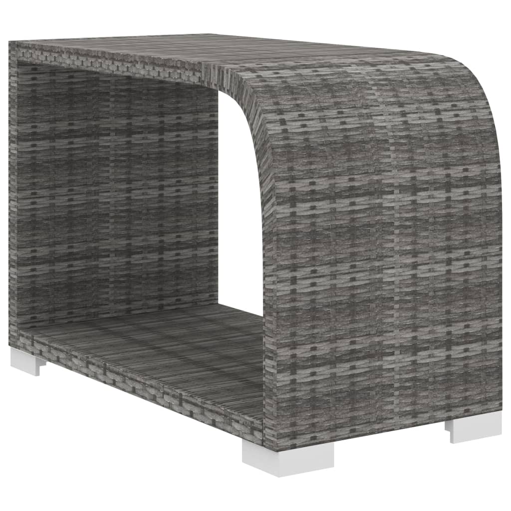 11-delige Loungeset met kussens poly rattan grijs