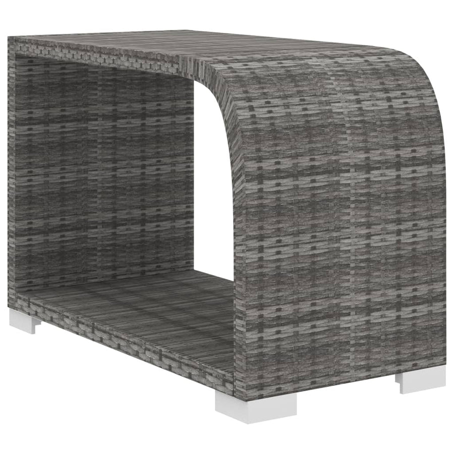 11-delige Loungeset met kussens poly rattan grijs