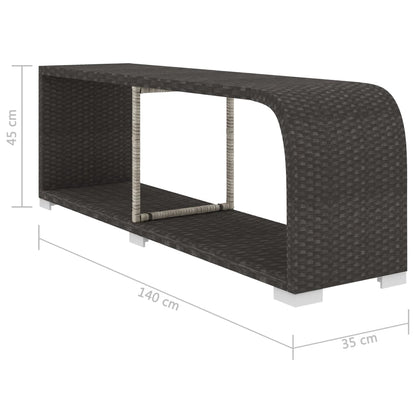 11-delige Loungeset met kussens poly rattan zwart