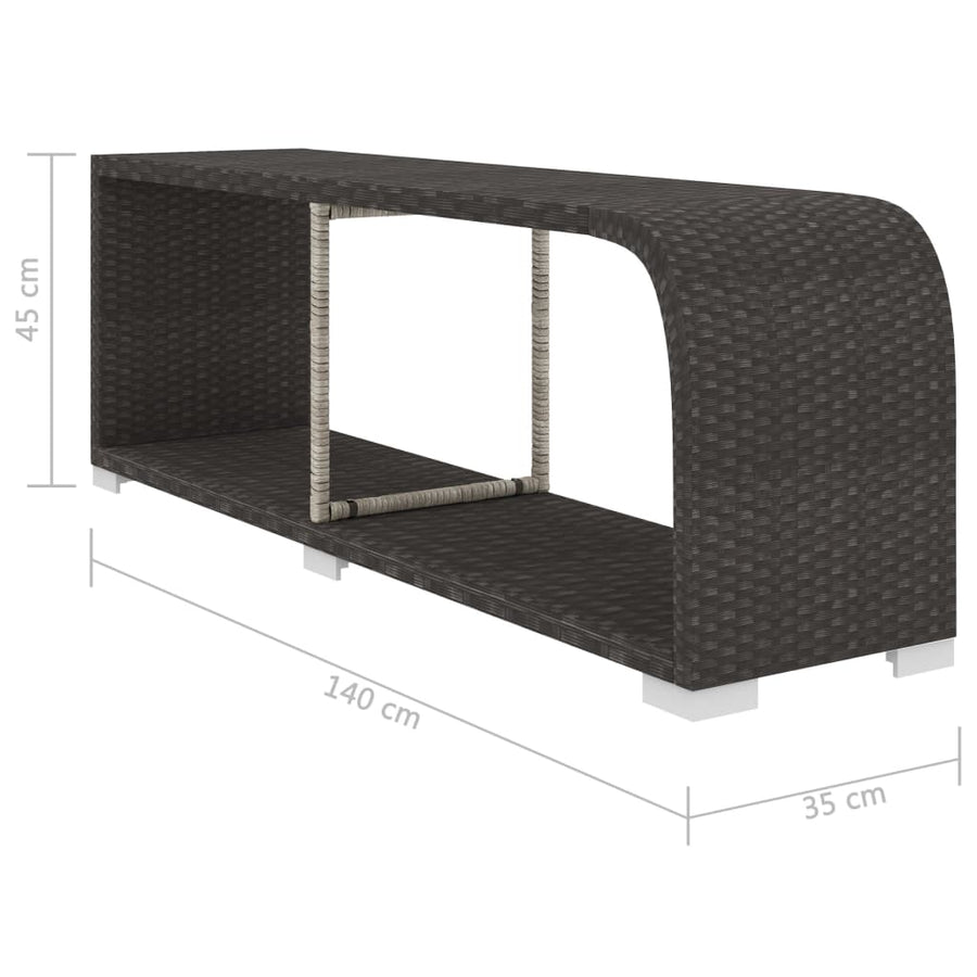 11-delige Loungeset met kussens poly rattan zwart