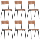 Eetkamerstoelen 6 st multiplex bruin