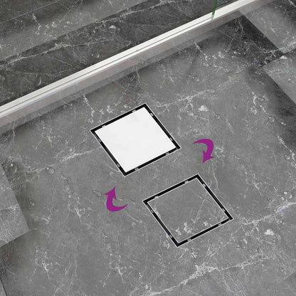 Doucheafvoer Met 2-In-1 Deksels 15X15 Cm Roestvrij Staal 15 x 15 cm