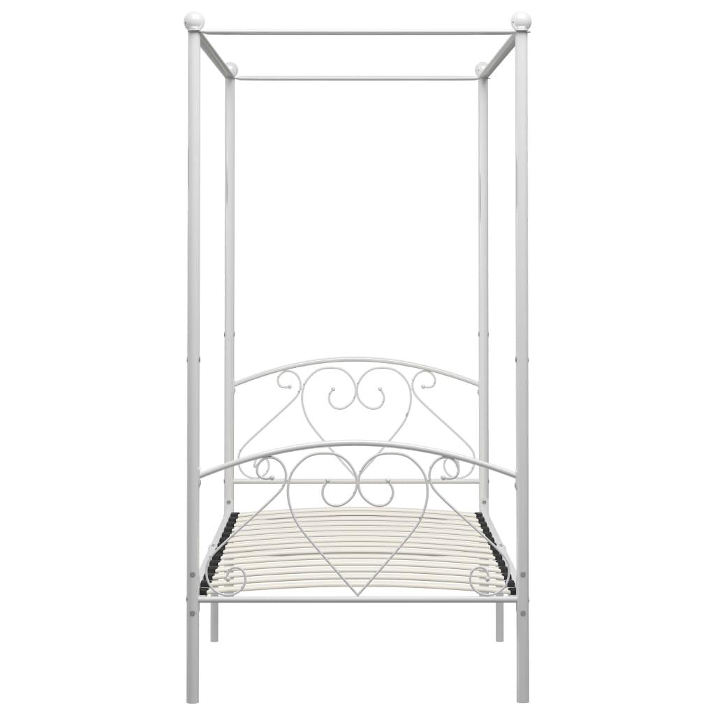 Hemelbedframe Metaal 90 x 200 cm Wit