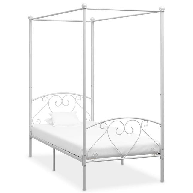 Hemelbedframe Metaal 100 x 200 cm Wit