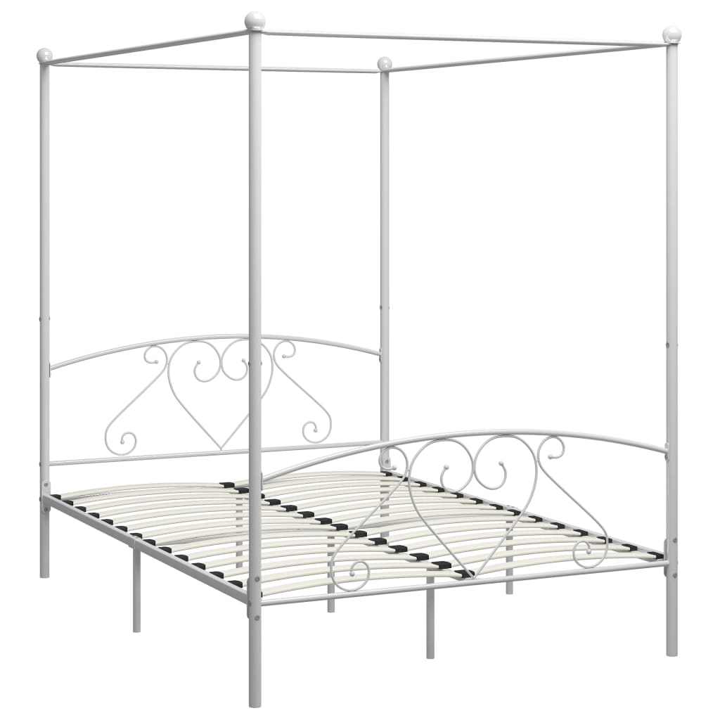 Hemelbedframe Metaal 140 x 200 cm Wit