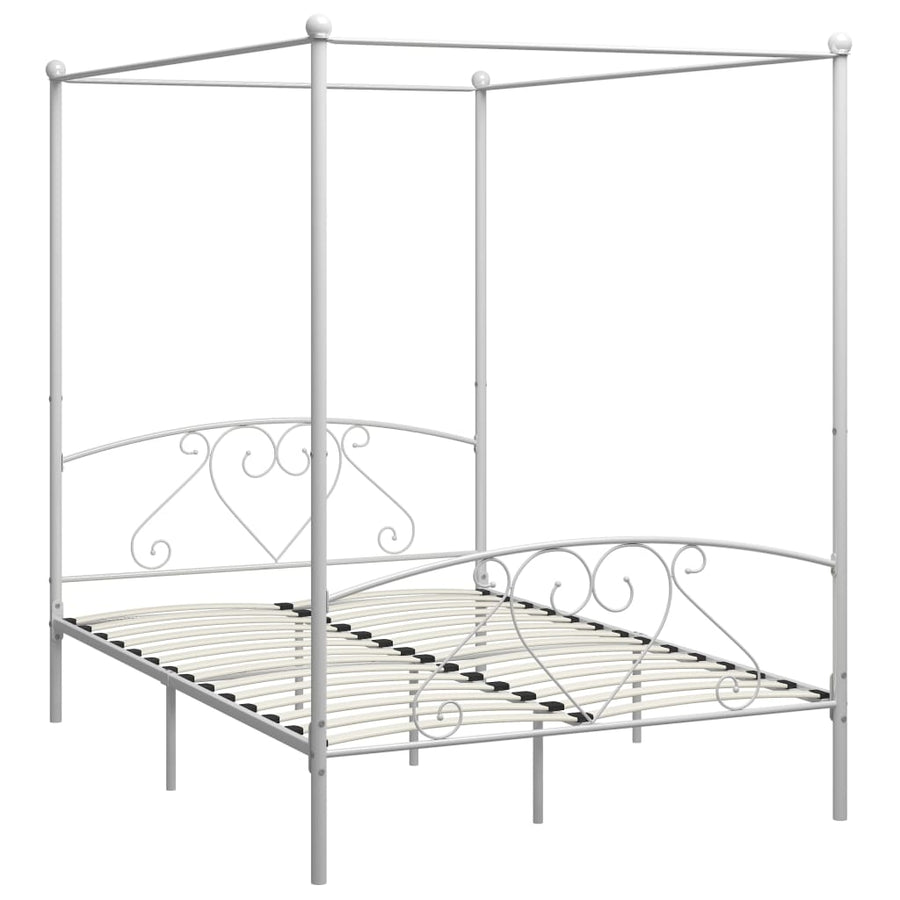 Hemelbedframe Metaal 140 x 200 cm Wit
