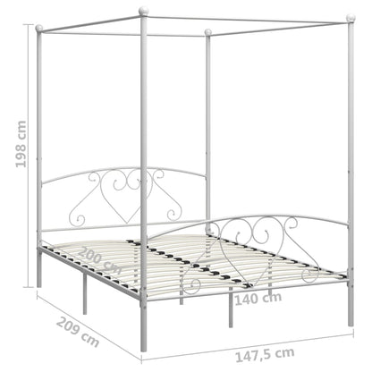 Hemelbedframe Metaal 140 x 200 cm Wit