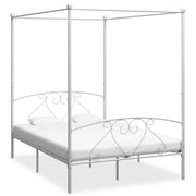 White metal four-poster bed frame 160x200 cm