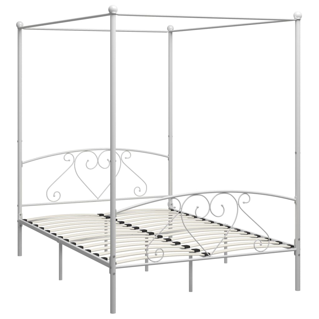 Hemelbedframe Metaal 160 x 200 cm Wit