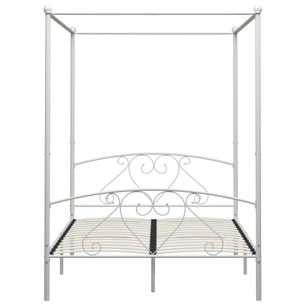 Hemelbedframe Metaal 160 x 200 cm Wit
