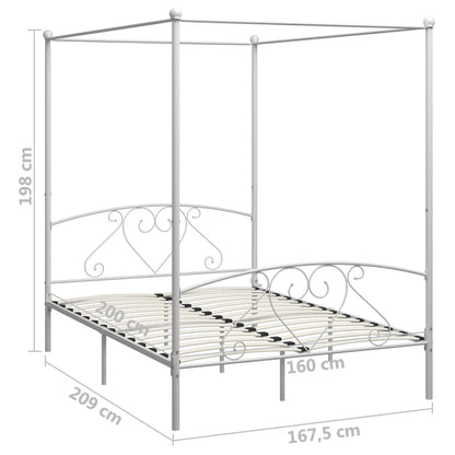 Hemelbedframe Metaal 160 x 200 cm Wit