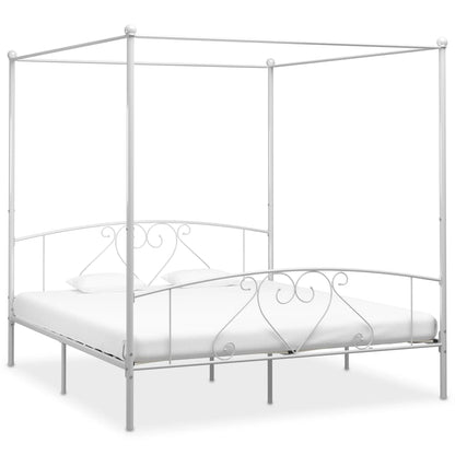 Hemelbedframe Metaal 180 x 200 cm Wit