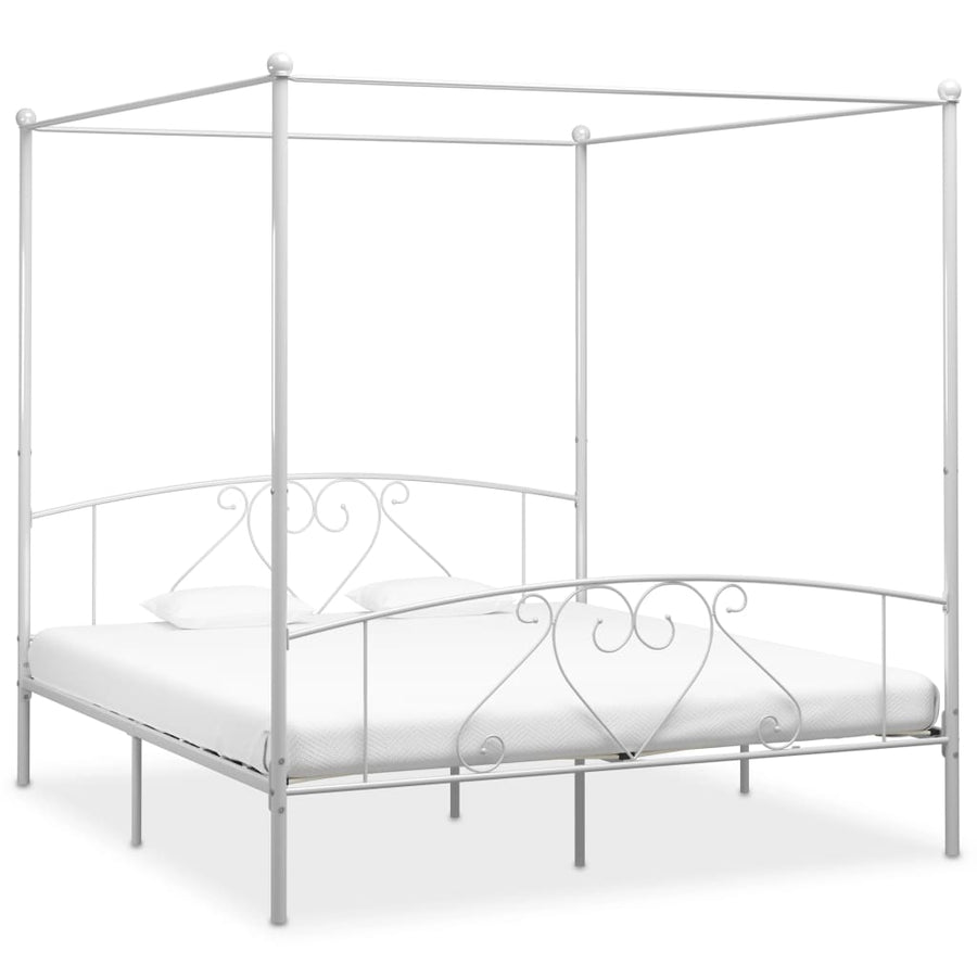 Hemelbedframe Metaal 180 x 200 cm Wit