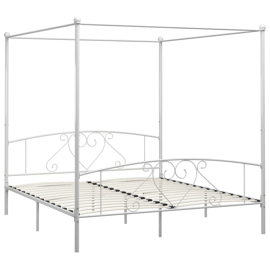 Hemelbedframe Metaal 180 x 200 cm Wit