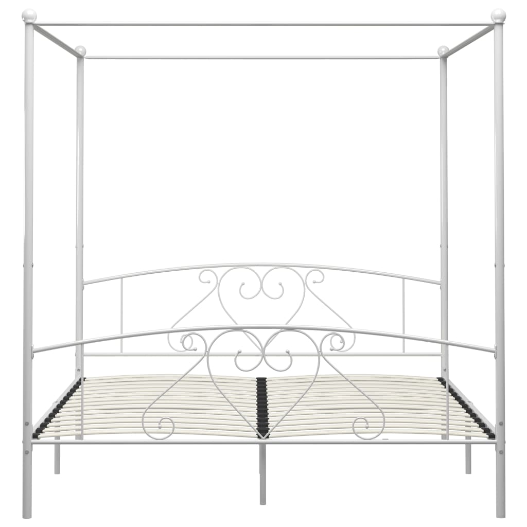 Hemelbedframe Metaal 180 x 200 cm Wit