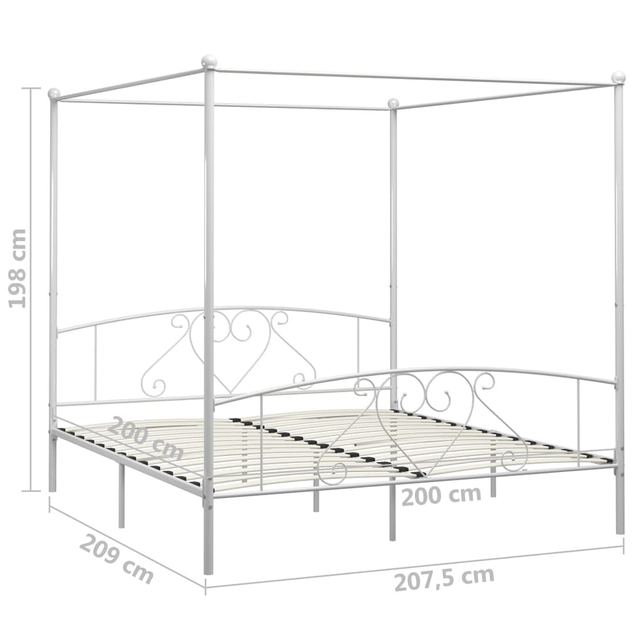 Hemelbedframe Metaal 200 x 200 cm