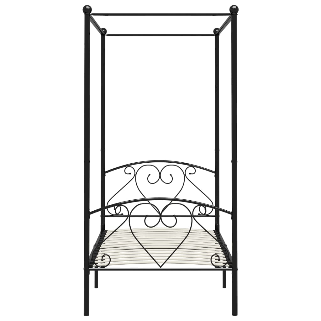 Hemelbedframe Metaal 90 x 200 cm Zwart
