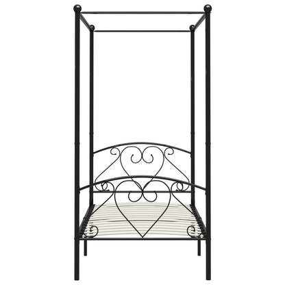Hemelbedframe Metaal 90 x 200 cm Zwart