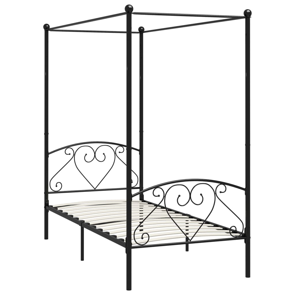 Hemelbedframe Metaal Zwart 120X200 Cm