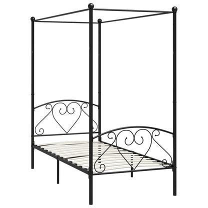 Hemelbedframe Metaal Zwart 120X200 Cm