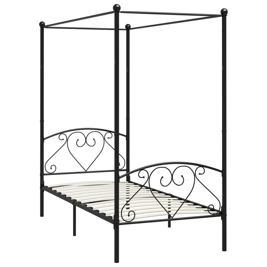 Hemelbedframe Metaal Zwart 120X200 Cm