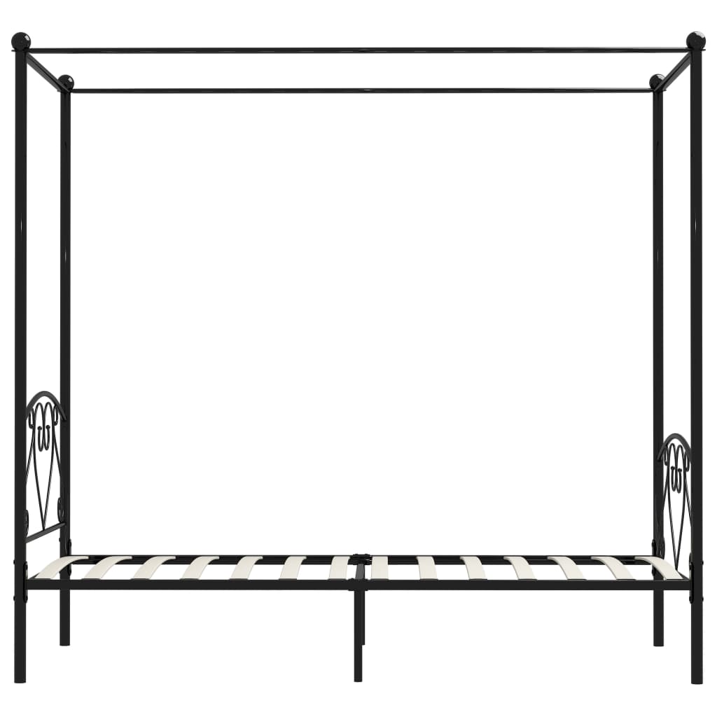 Hemelbedframe Metaal Zwart 120X200 Cm