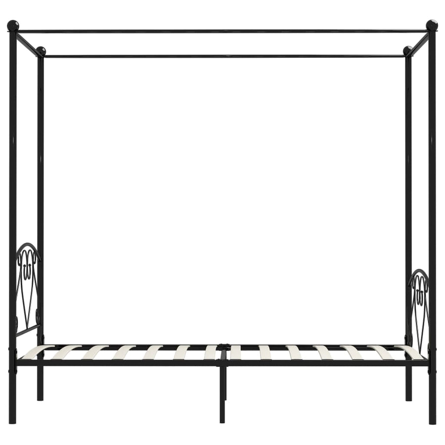 Hemelbedframe Metaal Zwart 120X200 Cm