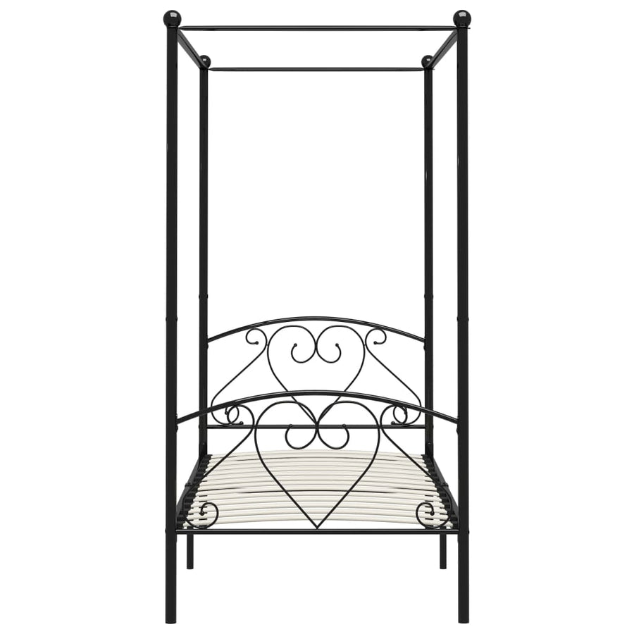 Hemelbedframe Metaal Zwart 120X200 Cm