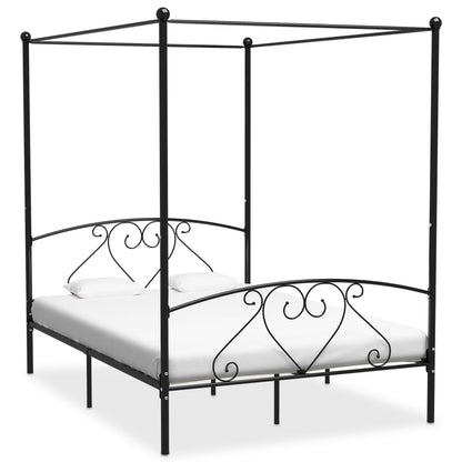 Hemelbedframe Metaal 140 x 200 cm Zwart