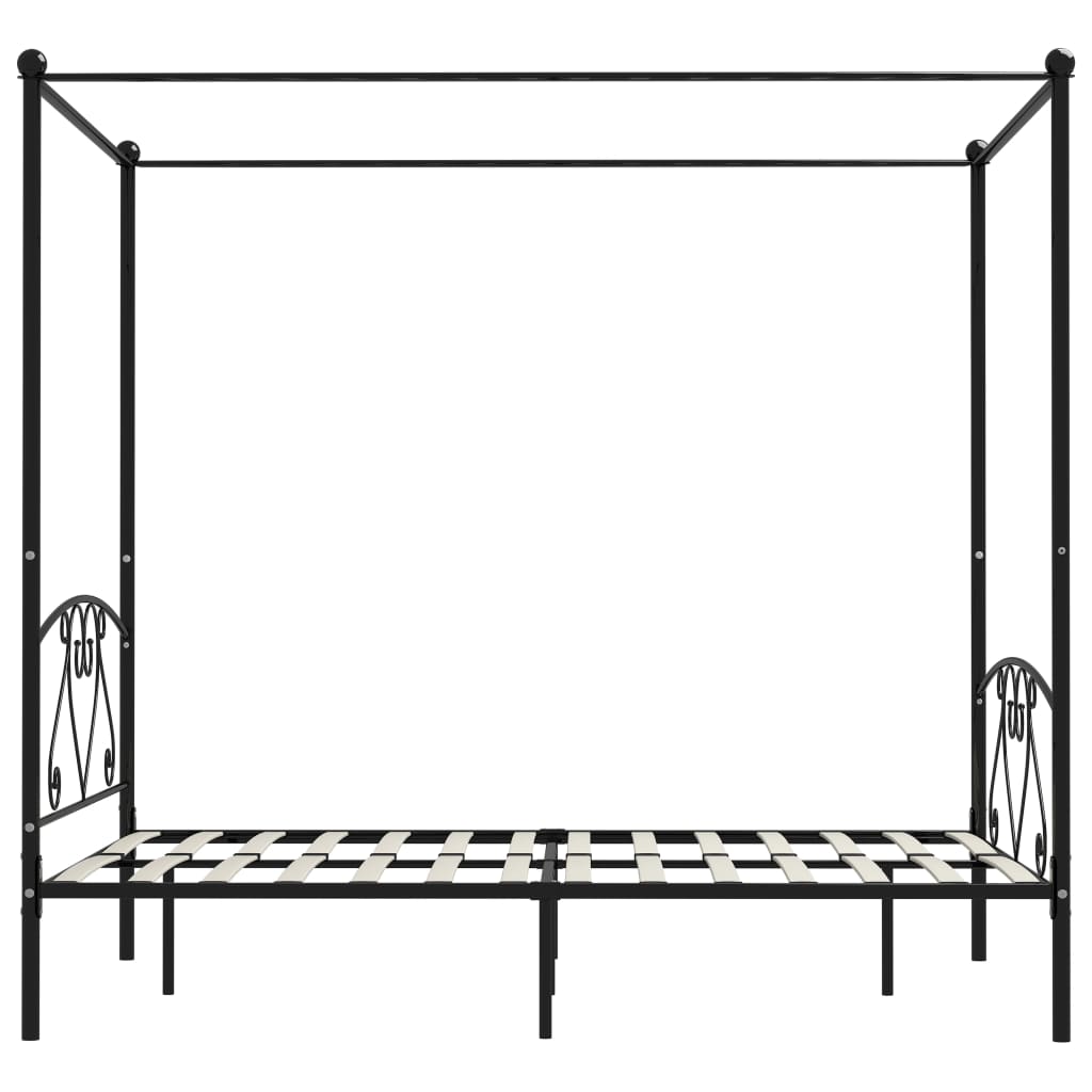 Hemelbedframe Metaal 140 x 200 cm Zwart
