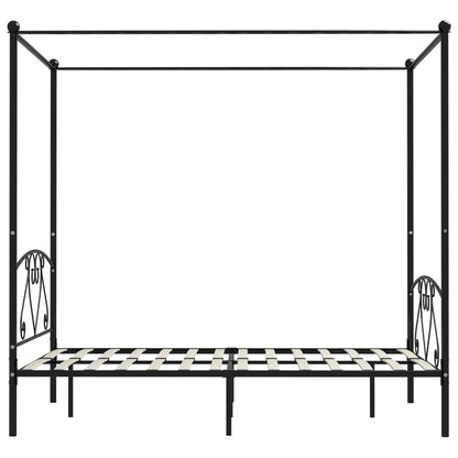 Hemelbedframe Metaal 140 x 200 cm Zwart