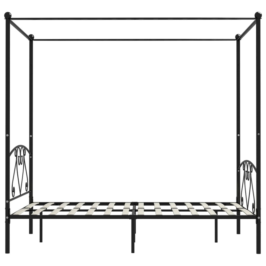 Hemelbedframe Metaal 140 x 200 cm Zwart