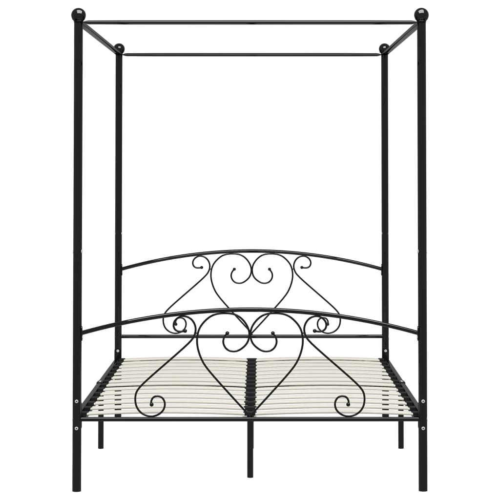 Hemelbedframe Metaal 140 x 200 cm Zwart