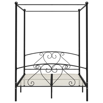 Hemelbedframe Metaal 140 x 200 cm Zwart